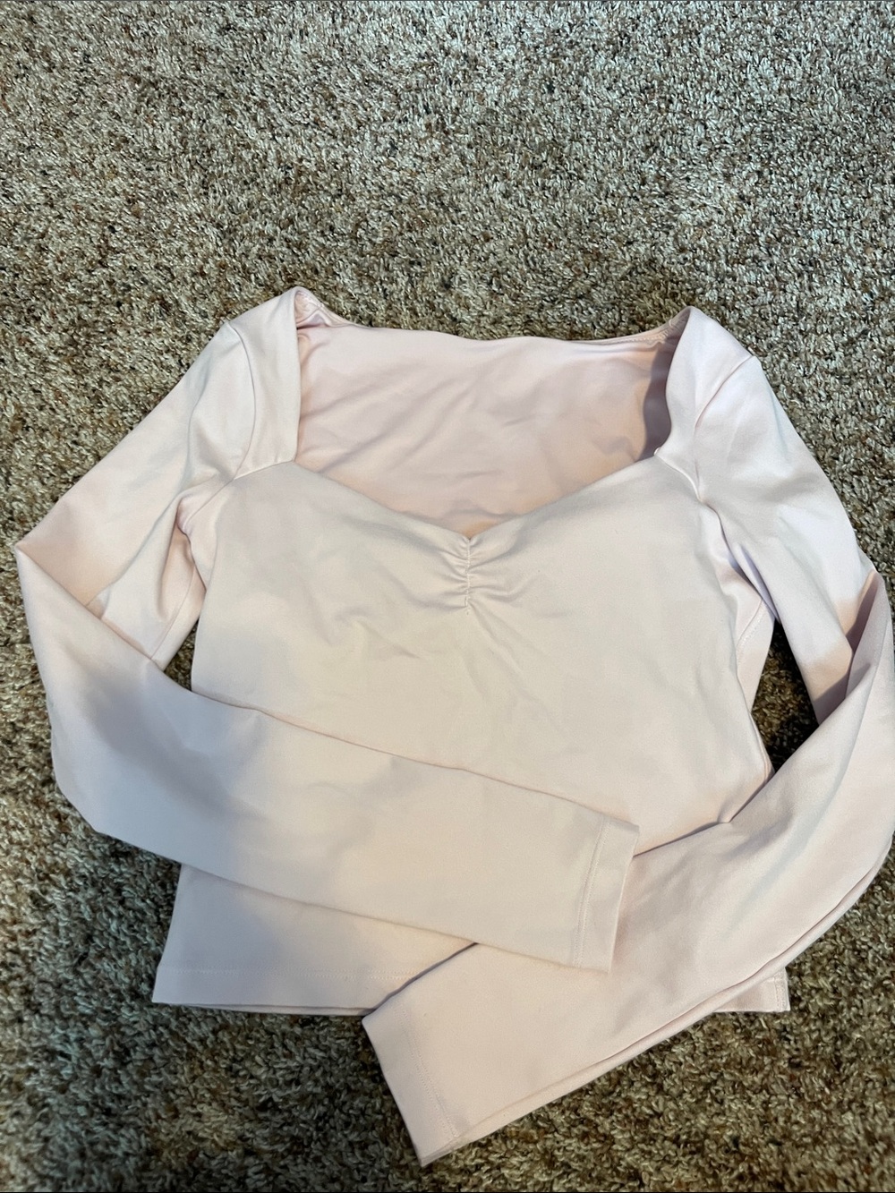 Gilly Hicks Pale Pink Long Sleeve Square Neck Top